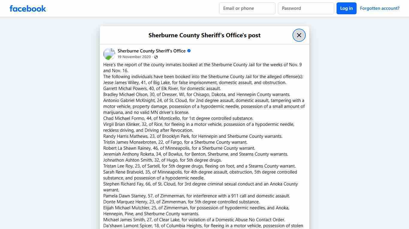 Here's the report of... - Sherburne County Sheriff's Office | Facebook